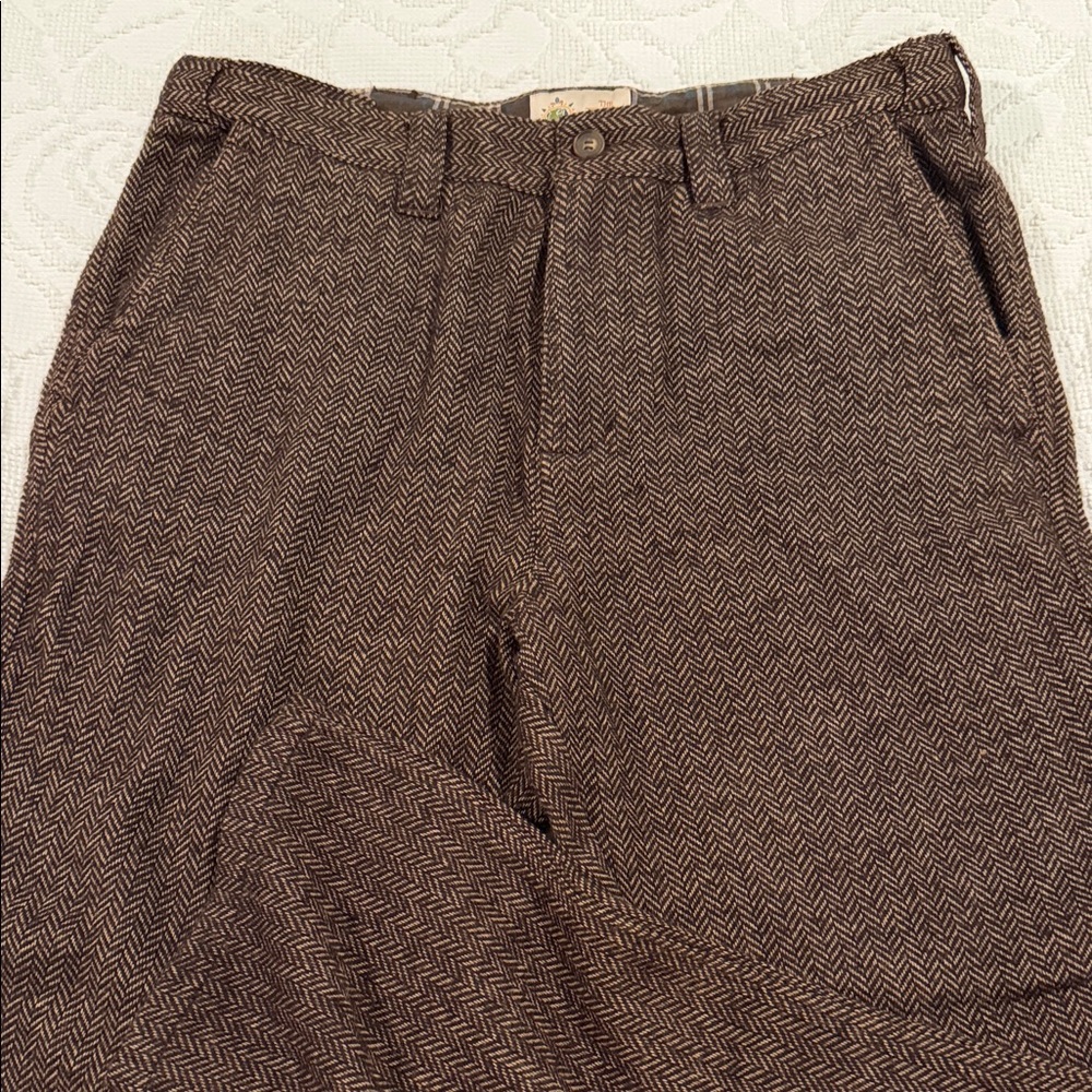 The Territory Ahead Men's Brown Back East Herringbone Chino